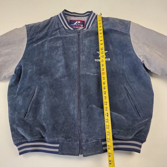 Vintage 90s Dallas Cowboys Pro Player Suede LeatherJacket Men's 2XL Two Tone‎ - Picture 5 of 13